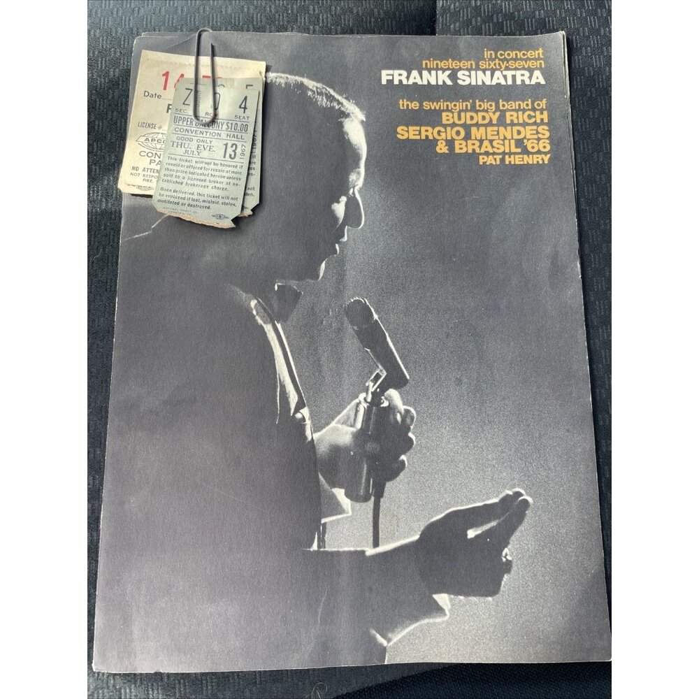Original Frank Sinatra Concert 2 Programs July 1967 with Pittsburgh With Tickets